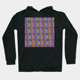 Contemporary Retro Abstract Blue Surface Pattern - Hall of Mirrors Hoodie